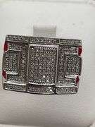 MEN'S 10K WHITE GOLD AND DIAMOND RING