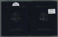 2 Better Date Proof $1 American Silver Eagles: 1995 & 1996 in Box/COA