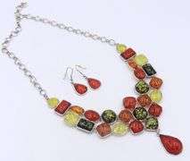 Chunky Baltic amber Necklace and Earrings Set