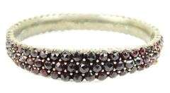 Beautiful Antique Bohemian Garnet Bangle Bracelet