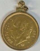 Nice BU 1955 Mexico 5 Pesos Gold Piece in gold bezel