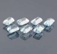 Large 5.40ct platinum blue emerald cut Topaz set