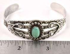 Turquoise Cuff Bracelet In Sterling Silver