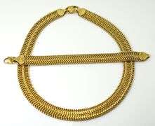 Elegant Wide Woven Arrow Link 14K Set