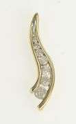 10K Yellow Gold 0.50 Ctw Diamond Journey Symbol Wavy Charm/Pendant