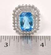 Ravishing 8.35CTS Sky Blue Topaz & 0.75CTW Diamond Ring in Sterling Silver