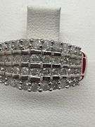 LADIES 10K WHITE GOLD AND DIAMOND PYRAMIDE RING