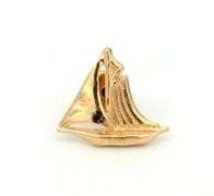 14K Yellow Gold Sail Boat Ocean Motif Nautical Lapel Pin/Brooch