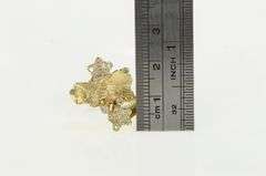 14K Yellow Gold Diamond Ornate Floral Cluster Statement Ring