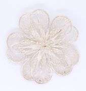 Vintage 925 Sterling Silver Filigree Flower Brooch
