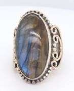 Art Deco 925 Sterling Silver Jasper Ring