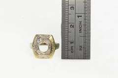14K Yellow Gold Art Deco 6.5mm Diamond Engagement Setting Ring