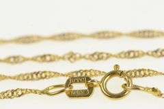 14K Yellow Gold 1.2mm Rolling Chain Link Vintage Simple Necklace
