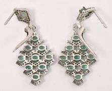 Elegant 7.10CTW Emerald & 0.96CTW Diamond Earrings in Sterling Silver