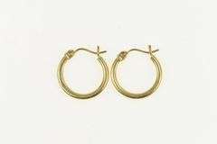 14K Yellow Gold 16.3mm Rounded Simple Fashion Hoop Earrings