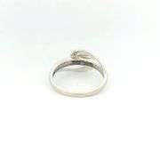 10K White Gold Diamond Swirl Design Promise Engagement Ring