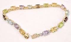 Admirable Multi-Gem Bracelet In Yellow Gold