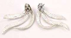 Wave Stud Earrings In Sterling Silver