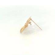 14K Yellow Gold Brushed Finish Retro Four Leaf Clover Lucky Pin/Brooch