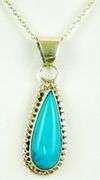 B. Johnson Navajo Sterling Turquoise Pendant & Chain