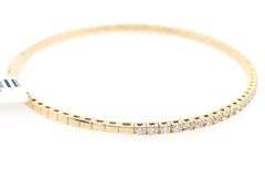 New 0.95ctw Diamond Flexible Bangle Bracelet in 14K