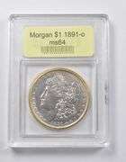 MS64 1891-O Morgan Silver Dollar USCG