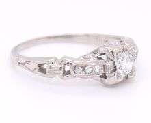 Antique Transition Cut and Single Cut Diamond Ring