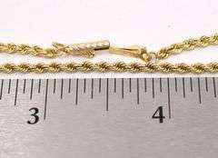 Charming Rope Chain Necklace In 14K Yellow Gold