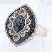 Group Lot of 3 Vintage 925 Sterling Silver Diamond Rings