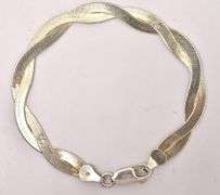 Herringbone chain Bracelet In Sterling Silver