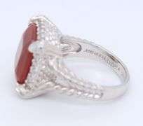 Judith Ripka Sterling Silver Red Carnelian Ring