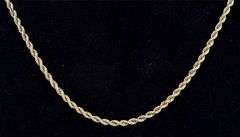 Charming Rope Chain Necklace In 14K Yellow Gold