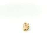 14K Yellow Gold Victorian Pearl Emerald Slide Bracelet Charm/Pendant