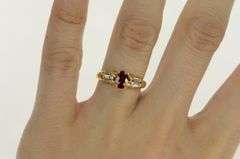 18K Yellow Gold Ctw Natural Ruby Diamond Engagement Ring