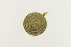 14K Yellow Gold Abstract Hieroglyphic Symbol Spiral Charm/Pendant