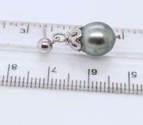 925 Sterling Silver Grey Parl Lariat Necklace with Pearl Dangle Earrings