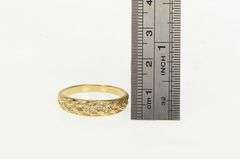 10K Yellow Gold Vintage Diamond Braid Woven Pattern Men's Ring