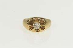 18K Yellow Gold 0.30 Ct Old Mine Cut Diamond Engagement Ring