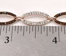 Brown and White CZ Necklace and Bracelet Set in Sterling Silver