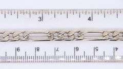 Set of Vintage Italian 925 Sterling Silver Figaro Necklace and Bracelet