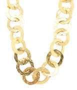 Hammered Circle Link Necklace in 18K