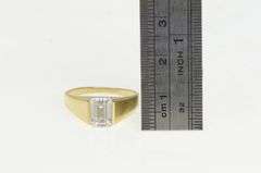 14K Yellow Gold Emerald Cut CZ Solitaire Travel Engagement Ring