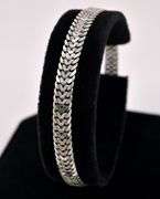 Double Row Cuban Link Bracelet In Sterling Silver