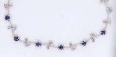 Fabulous White Gold 1.10ctw Sapphire and Diamond Floral Link Bracelet