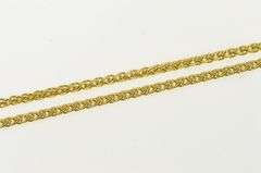 14K Yellow Gold 2.5mm Woven Wheat Link Ornate Palma Chain Necklace