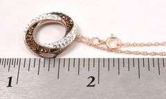 Brown and White CZ Necklace and Bracelet Set in Sterling Silver