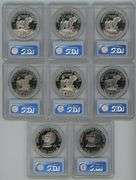 8 Diff. Near Perfect Proof Eisenhower Dollars 1971-S to 1976-S. PCGS PR69DCAM