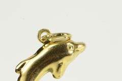14K Yellow Gold Puffy Dolphin Ocean Animal Nature Charm/Pendant
