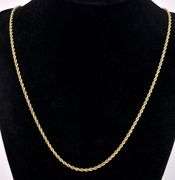 Charming Rope Chain Necklace In 14K Yellow Gold