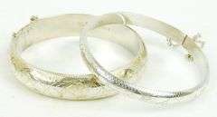 2 Sterling Silver Engraved Bangles